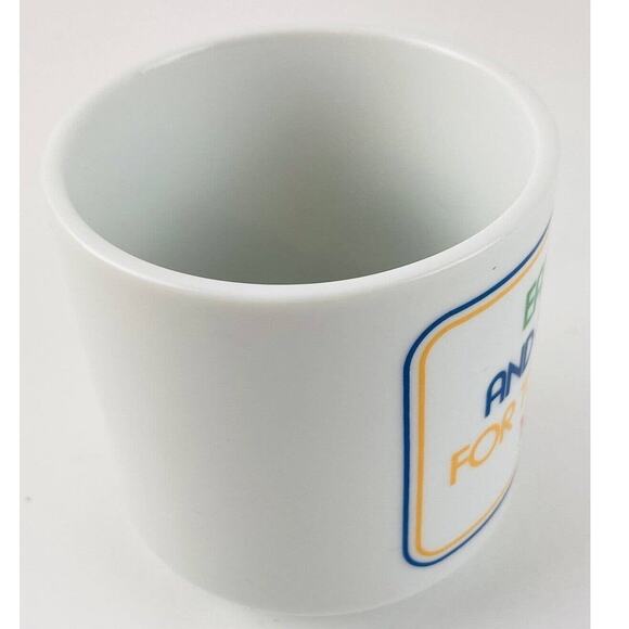 Vintage Coffee Tea Mug Papel Rainbow Letters Funny Humor Diet Eat Drink Merry - Picture 5 of 8